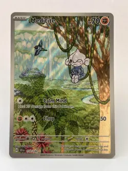 Meditite Stellar Crown Pokemon TCG Card Illustration 153/142 - Image 1