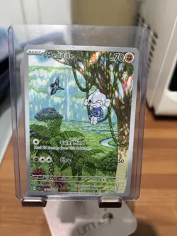 Meditite Stellar Crown Pokemon TCG Card Illustration 153/142 pack fresh - Image 1