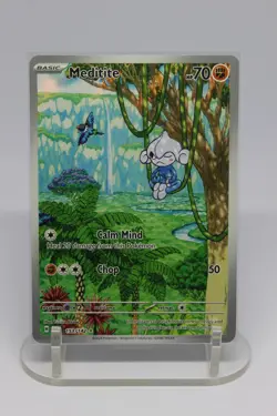 Meditite 153/142 - Illustration Rare - Stellar Crown - Pokemon TCG - NM - Image 1