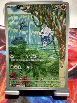 Meditite 153/142 Illustration Rare SV07: Stellar Crown Pokemon TCG NM - Image 1