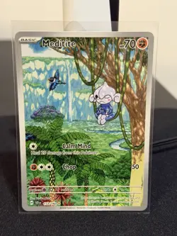 Meditite 153/142 - Illustration Rare - Stellar Crown - Pokemon TCG - NM - Image 1