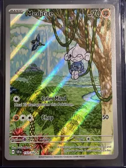 Meditite 153/142 Illustration Rare Pokemon TCG SV07: Stellar Crown NM - Image 1