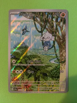 Meditite Stellar Crown Pokemon TCG Card Illustration 153/142 - Image 1