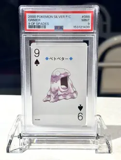 PSA 9 - 2000 POKEMON SILVER VERSION PLAYING CARDS 9 OF SPADES #088 GRIMER - Image 1