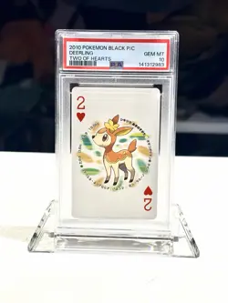 PSA 10 - 2010 POKEMON BLK VERSION PLAYING CARDS TWO OF HEARTS DEERLING - POP 1 - Image 1