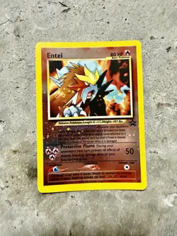 Pokemon Entei #34 Black Star Promo Reverse Holo Card WOTC 2001 Movie Promo - Image 1