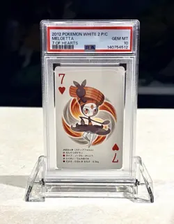 PSA 10 - 2012 POKEMON WHITE 2 PLAYING CARDS 7 OF HEARTS MELOETTA - Image 1
