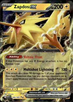 Zapdos ex 145/165 151 Scarlet & Violet 151 Double Rare Pokemon TCG Card NM - Image 1