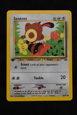 Sentret 1st Edition 63/75 NM Neo Discovery Regular Common Pokemon TCG Card - Image 1