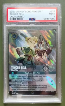 2023 DISNEY LORCANA EN 1-THE FIRST CHAPTER #216 TINKER BELL - GIANT FAIRY PSA 9 - Image 1