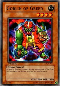 Goblin Of Greed DCR-065 Yu-Gi-Oh! Card Light Play 1st Edition - Image 1