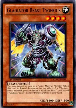 Gladiator Beast Tygerius EXVC-EN034 Yu-Gi-Oh! Card Light Play 1st Edition - Image 1