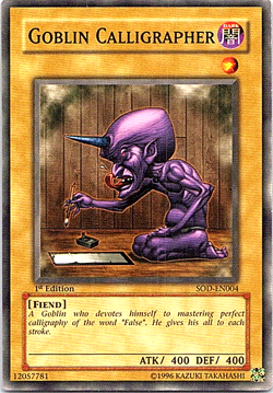 Goblin Calligrapher SOD-EN004 Yu-Gi-Oh! Card Light Play 1st Edition - Image 1