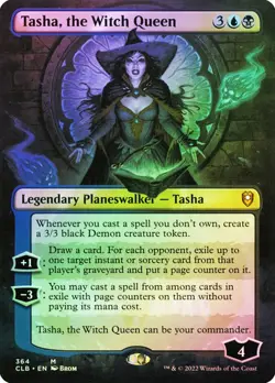 MTG TASHA, THE WITCH QUEEN BORDERLESS FOIL Battle for Baldur's Gate NM - Image 1