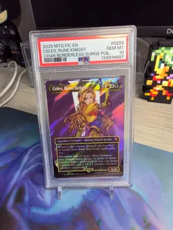Final Fantasy MTG Celes, Rune Knight (Borderless) (Surge Foil) #209 PSA 10 - Image 1
