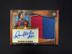 2025-26 Topps Deco Ronaldinho Antiquity Auto Match Worn Patch /25 Barcelona UCL - Image 1
