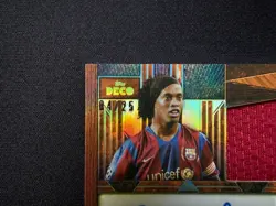 2025-26 Topps Deco Ronaldinho Antiquity Auto Match Worn Patch /25 Barcelona UCL - Image 3