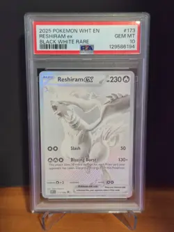 PSA 10 Reshiram EX - Black White Rare - 2025 White Flare 173/086 - Pokemon Card - Image 1