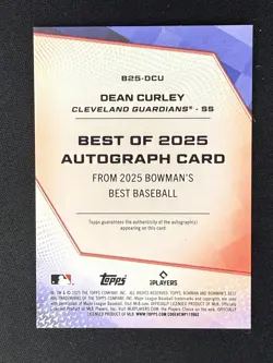 2025 Bowman's Best - Best of 2025 Autographs Dean Curley #B25-DCU (AU, RC) - Image 2