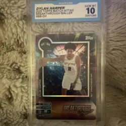 Topps 2025 Match Attax Dylan Harper Breakthrough Baller BB-DH Diamond GEM 10 - Image 1