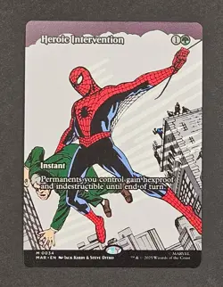 Heroic Intervention 0034 MAR Borderless Spider-Man MTG Marvel Mythic Rare Magic - Image 1
