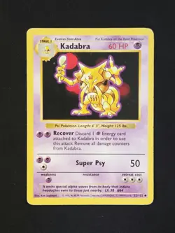 Kadabra Shadowless 32/102 Base Set Uncommon Non Holo WoTC Pokemon 1999 - Image 1