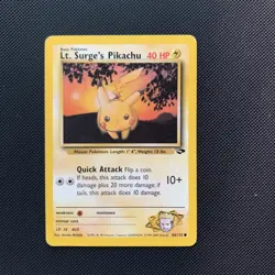Pokemon TCG Lt. Surge's Pikachu Card #84/132 Gym Challenge, Regular Non-Holo - Image 1