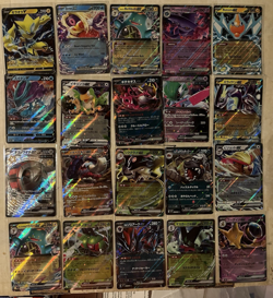 Huge Lot of (20) American and Japanese Pokemon EX and V Cards - Image 1