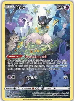 POKEMON Mew GG10/GG70 SWSH: Crown Zenith: Galarian Gallery Holo IR Full Art Rare - Image 3