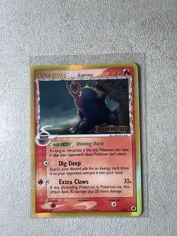 Pokemon EX Dragon Frontiers Heracross 3/101 Holo Stamped With Printing ERROR - Image 1