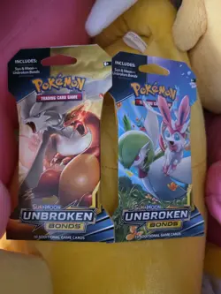 Pokemon Sun & Moon Unbroken Bonds Sleeved Booster Pack Factory Sealed x2 - Image 1