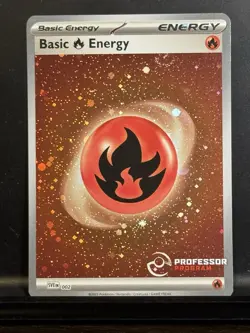 Fire Energy Professor Program Cosmos Holo 002 Pokemon TCG promo - Image 1