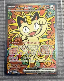 Pokemon Meowth ex 121/088 Special Illustration Rare SIR Perfect Order - Image 3
