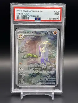 2023 POKEMON PAR EN-PARADOX RIFT ILLUSTRATION RARE #200 MIENSHAO PSA 9 - Image 1