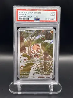 2025 POKEMON JTG EN-JOURNEY TOGETHER ILLUSTRATION RARE #165 SWINUB PSA 9 - Image 1
