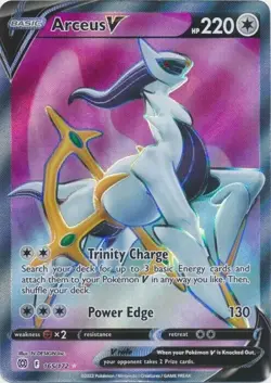 Arceus V Brilliant Stars 165/172 Ultra Rare Full Art SWSH Holo Pokemon Card - Image 1