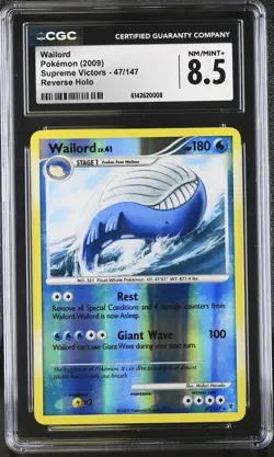2009 Pokemon Supreme Victors Wailord CGC 8.5 #47/147 - Image 1