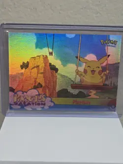 1999 Topps Pokemon Movie Edition PLAYTIME #57 Rare Rainbow Foil - Image 1