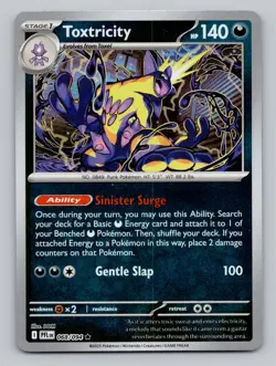 Toxtricity 068/094 Rare Phantasmal Flames Pokemon Reverse Holo Near Mint - Image 1