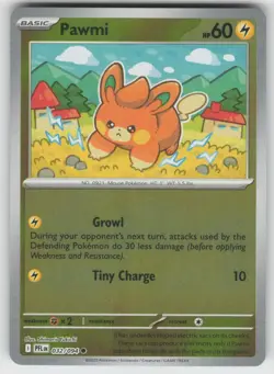Pawmi 032/094 Common Phantasmal Flames Pokemon Reverse Holo Lightly Played - Image 1