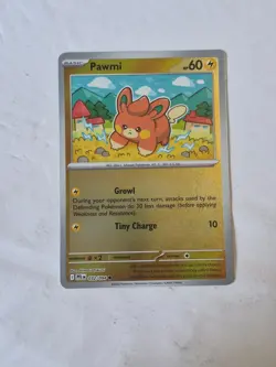 Pawmi 032/094 Common Phantasmal Flames Pokemon Reverse Holo Near Mint - Image 1