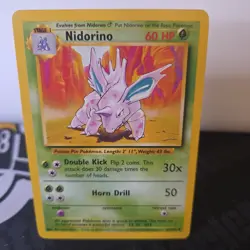 Nidorino 37/102 Uncommon Base Set Unlimited Pokemon - Image 1