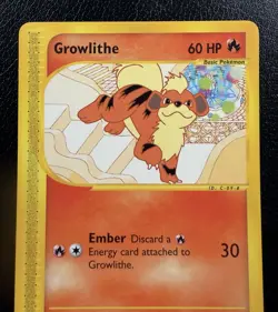 Growlithe 51/147 Aquapolis 2002 Pokemon E Series Non-Holo Kyoko Umemoto LP/NM - Image 2
