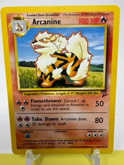 Pokemon Base Set 2 Uncommon Arcanine 33/130 - Near Mint (NM) P2 - Image 2