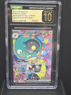 CGC Pristine 10 Pokemon Iono's Bellibolt EX #279 SIR Ascended Heros Holo ASC - Image 1