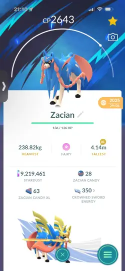 Pokemon Go Legendary Zacian ( Normal ) ( Background) - Image 1