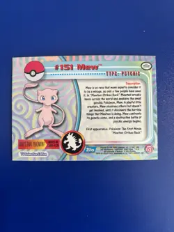 2000 Topps Pokemon Series 3 #151 Mew Blue Logo 1st Edition TV Animation Foil Nm - Image 2