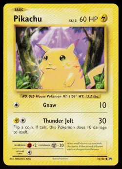Pikachu 35/108 Common Evolutions Pokemon Lightly Played - Image 1