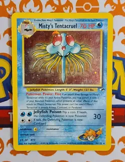 Misty's Tentacruel 10/132 Holo Rare Gym Heroes Set Pokemon Card MP - Image 1