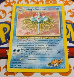 Misty's Tentacruel 10/132 Holo Rare Gym Heroes Set Pokemon Card MP - Image 2